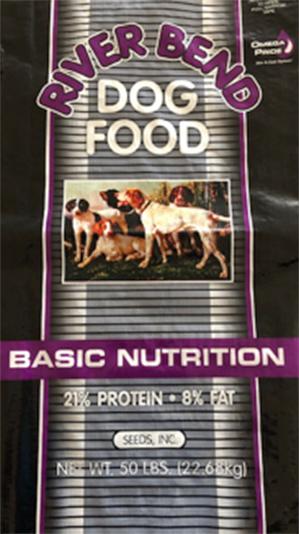 Image – RIVER BEND, DOG FOOD, BASIC NUTRITION, NET WT. 50 LBS.
