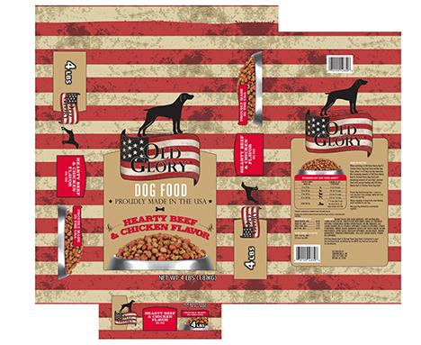 Image – OLD GLORY DOG FOOD, HEARTY BEEF & CHICKEN FLAVOR, NET WT. 4 LBS