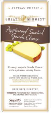 "Great Midwest Applewood Smoked Gouda Cheese, Front Label"