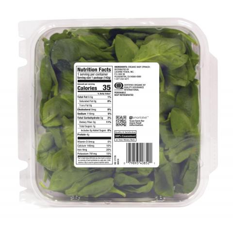 Photo 14 - Representative Labeling, O Organics Organic Baby Spinach 
