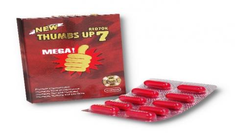 Front and Inside Packaging for Thumbs Up 7 Red 70K