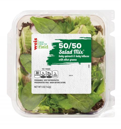 Photo 5 – Representative Labeling, Weis Fresh From the Field 50-50 Salad Mix 