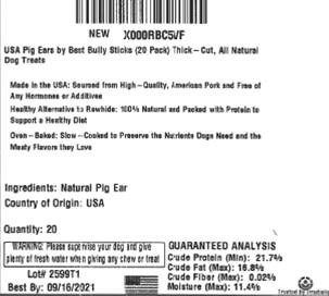 Example Product label – 20 pack