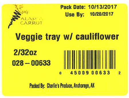  Label, Veggie tray w/ cauliflower