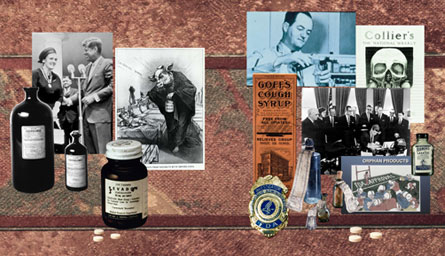Montage of images from FDA drug regulation history