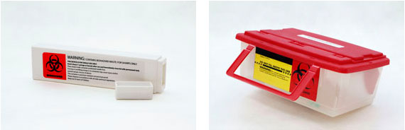 Image of portable sharps containers