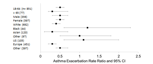 Figure summarizes efficacy results by subgroup