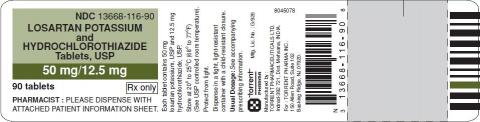 Label:  Losartan Potassium and Hydrochlorothiazide Tablets USP, 50 mg/12.5 mg, 30 Tablets, Torrent" 