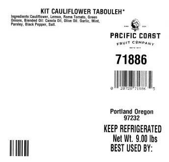 Label, Kit Cauliflower Tabouleh