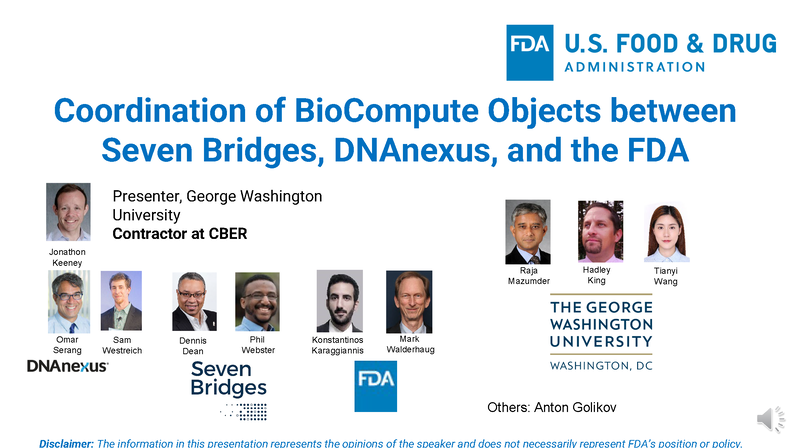 Platform Support for the “BioCompute” Standard, IEEE 2791-2020, and a system for transmitting BioCompute Objects to the FDA