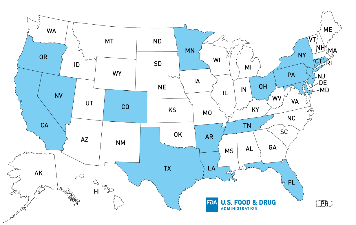 Outbreak Investigation of Salmonella Duisburg - Cashew Brie Products - Map of U.S. Distribution (04-23-2021)