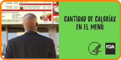 Calories on the Menu Man Reading (Spanish)