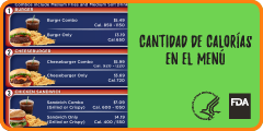 Calories on the Menu Menu Board (Spanish)