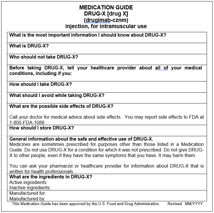 medication guide template