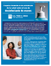 A small image of the PDF Hand Sanitizer Safety HCP Q&A in Spanish