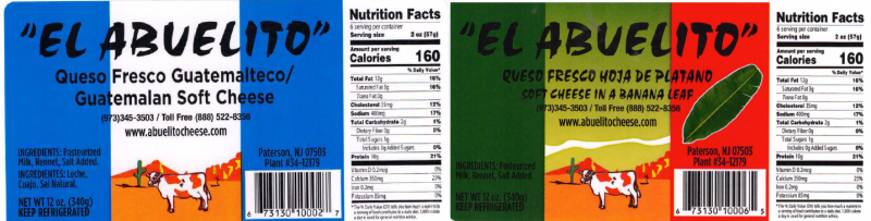 Sample Product Label from the Outbreak Investigation of Listeria monocytogenes in Hispanic-style Fresh and Soft Cheeses (February 2021) - El Abuelito