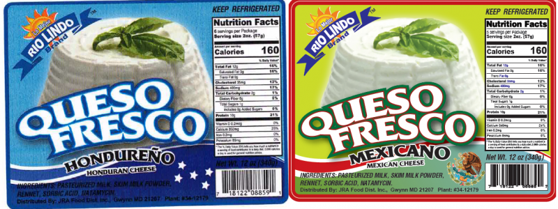 Sample Product Label from the Outbreak Investigation of Listeria monocytogenes in Hispanic-style Fresh and Soft Cheeses (February 2021) - Rio Lindo