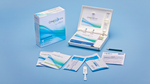 The OraQuick In-Home HIV Test Kit is a do-it-yourself rapid home-use HIV test kit provides results in 20-40 minutes and does not require sending a sample to a laboratory for analysis.