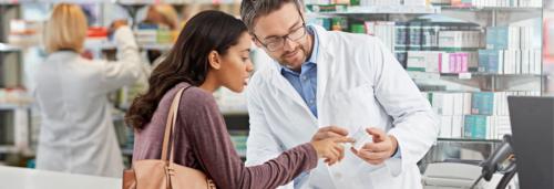 consumer talking to pharmacist