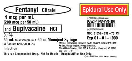 "4 mcg/mL Fentanyl Citrate and 0.1% Bupivacaine HCl (Preservative Free) in 0.9% Sodium Chloride"