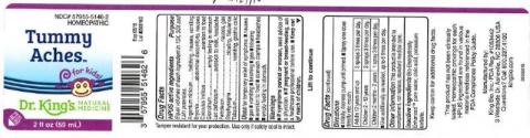 "Product label, Dr. Kings Tummy Aches, 2 fl oz"