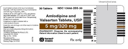 "Label for:  Amlodipine and Valsartan Tablets, USP 5 mg/160 mg"