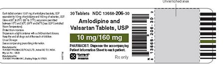 "Label for:  Amlodipine and Valsartan Tablets, USP 5 mg/320 mg"