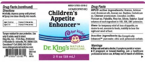 "Product label, Childrens Appetite Enhancer, 2 fl oz"