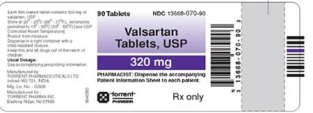 "Label for:  Valsartan Tablets, USP 320 mg"