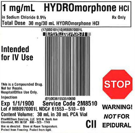 "1 mg/mL HYDROmorphone HCl in 0.9% Sodium Chloride"