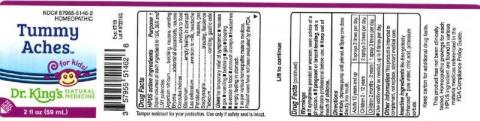 "Product label, Dr. Kings Tummy Aches, 2 fl oz"