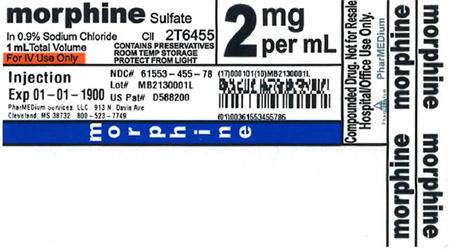 "2 mg/mL Morphine Sulfate in 0.9% Sodium Chloride"