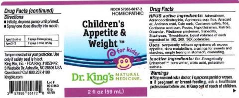 "Product label, Dr. Kings Childrens Appetite & Weight, 2 fl oz"