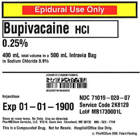 "0.25% Bupivacaine HCl (Preservative Free) in 0.9% Sodium Chloride"