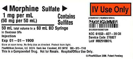 "1 mg/mL Morphine Sulfate (Preservative Free) (Contains Sulfites) in 5% Dextrose"