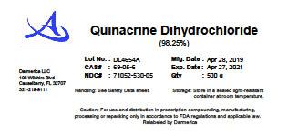 Lot DL4654A, of Quinacrine Dihydrochloride, 500 g