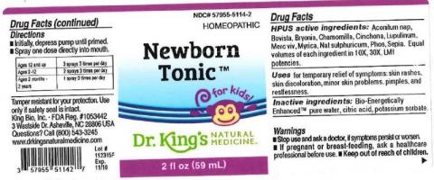 "Product label, Dr. Kings Newborn Tonic, 2 fl oz"