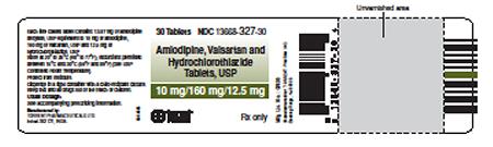 "Label for:  Amlodipine, Valsartan, Hydrochlorothiazide 10 mg/160 mg/12.5 mg"