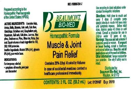 Beaumont Bio Med Homeopathic Muscle & Joint Pain Relief, 2 Fl Oz, Amber Glass, Oral Spray