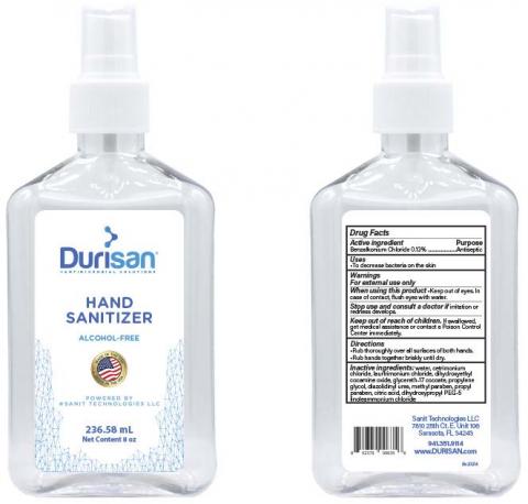 “Durisan Hand Sanitizer, 236.58 mL container, Front Label” & “Durisan Hand Sanitizer, 236.58  mL container, Back Label”