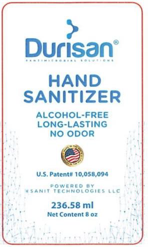 “Product label Durisan Hand Sanitizer 236.58 mL”