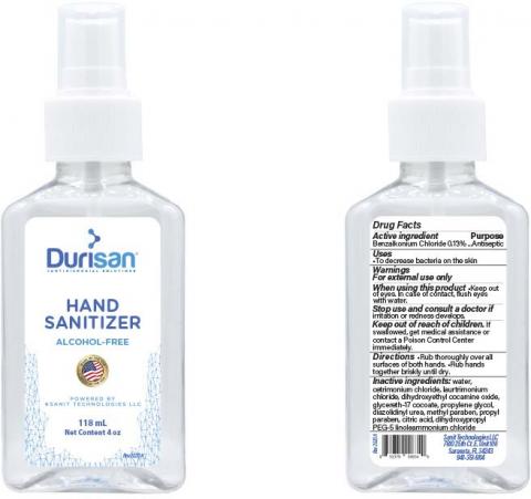 “Durisan Hand Sanitizer, 118 mL container, Front Label” & “Durisan Hand Sanitizer, 118 mL container, Back Label”