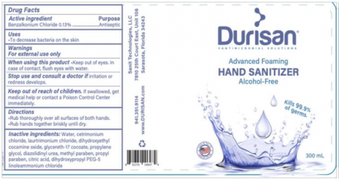 “Product label Durisan Hand Sanitizer 300 mL”