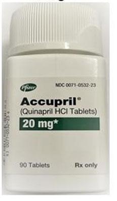 Product image Accupril (Quinapril HCL Tablets) 20 mg