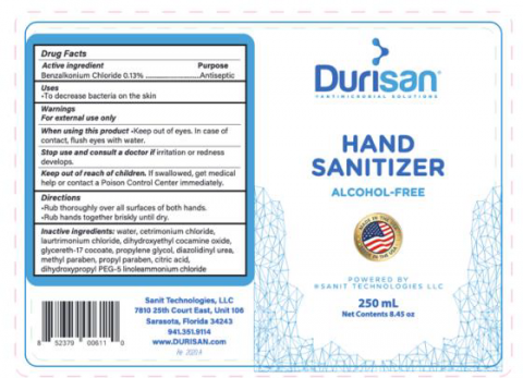 “Product label Durisan Hand Sanitizer 250 mL”