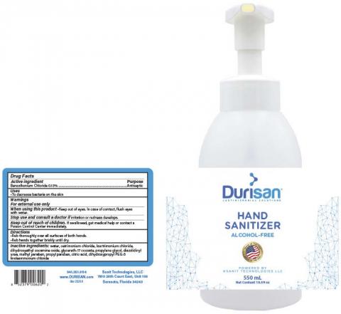 “Durisan Hand Sanitizer, 550 mL container, Front Label” & “Durisan Hand Sanitizer, 550 mL container, Back Label”