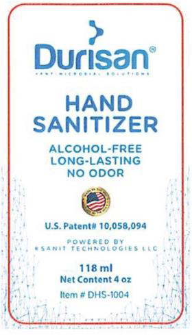 “Product label Durisan Hand Sanitizer 4 oz”