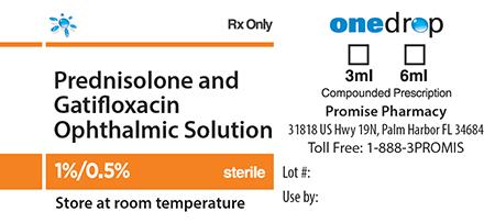 Prednisolone and Gatifloxacin Ophthalmic Solution 1-0.5- sterile, 3ml vials, product label