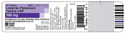 Product Labeling of Losartan Potassium Tablet, USP 100 mg, 30 tablets