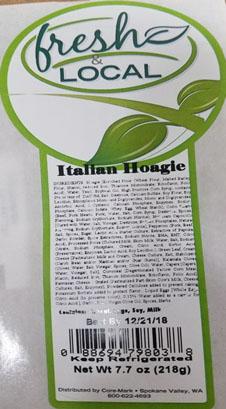 Product label, Fresh & Local, Italian Hoagie